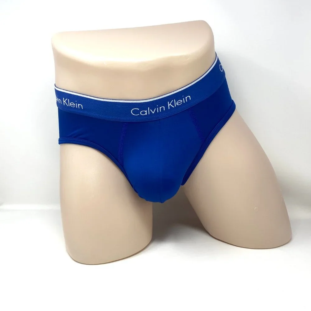 Calvin Klein 4 Pack Mans Underwear Microfiber Red Blue Gray Hip Brief NP23460907 - Picture 5 of 9